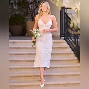 Bridal Ivory Sequin Embellished Midi Dress
